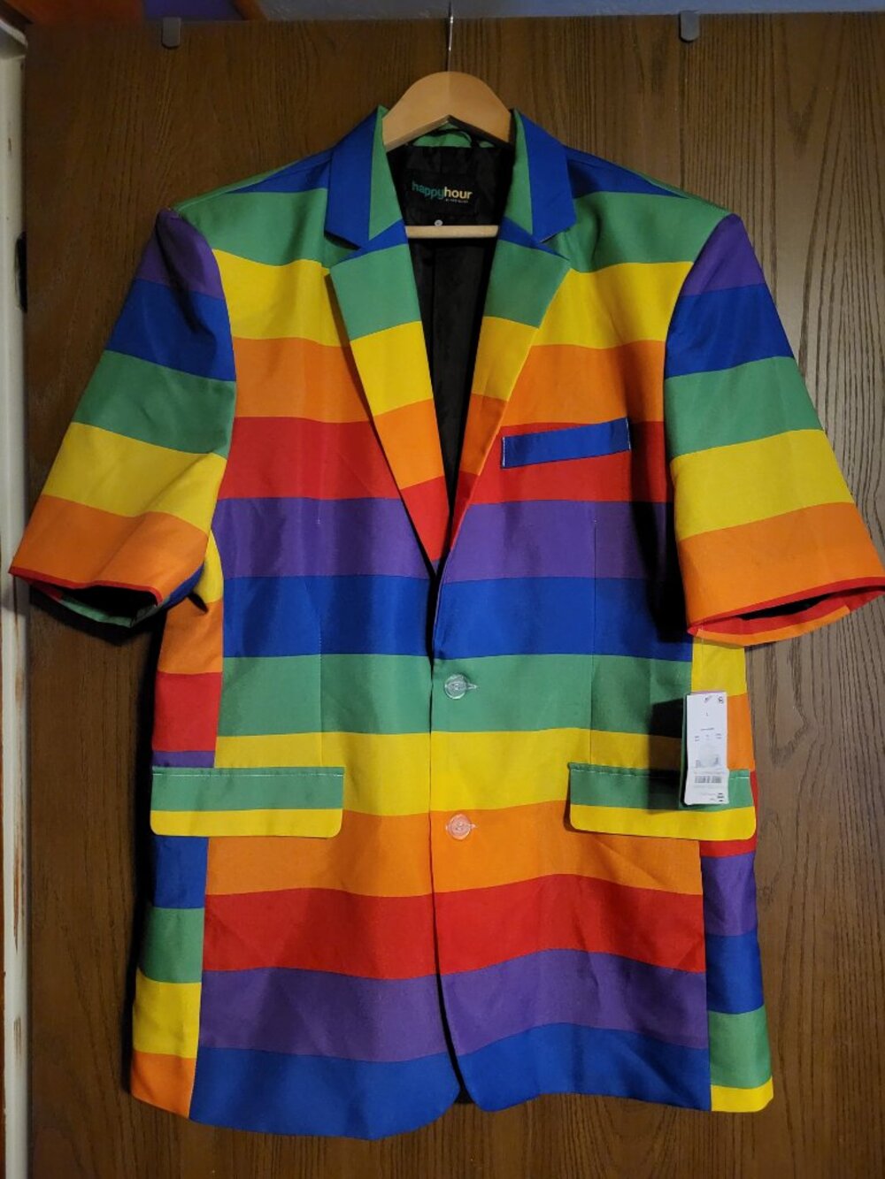 Rainbow Short Sleeve Blazer Jacket - Happy Hour by TipsyElves Size L